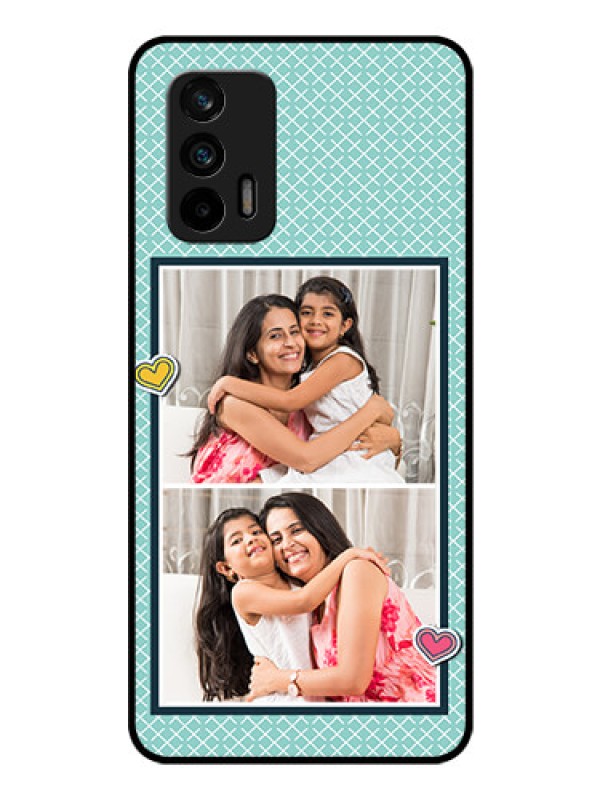 Custom Realme X7 Max 5G Custom Glass Phone Case - 2 Image Holder with Pattern Design