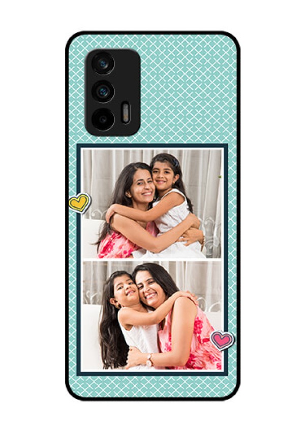Realme X7 Max 5G Custom Glass Phone Case - 2 Image Holder with Pattern Design