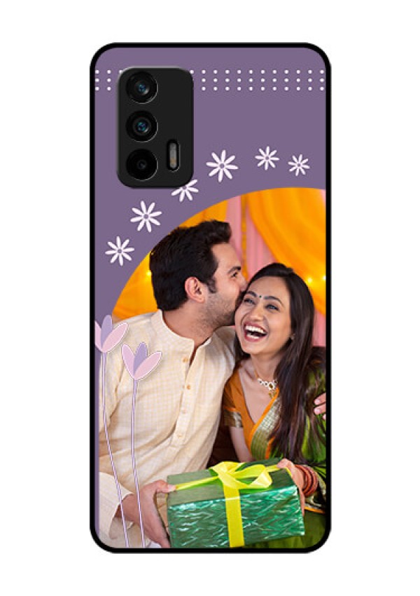 Realme X7 Max 5G Custom Glass Mobile Case - Lavender flowers design 