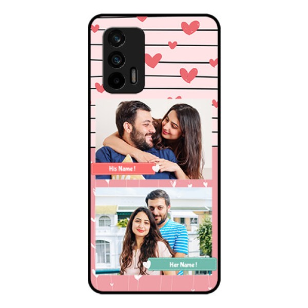 Realme X7 Max 5G Custom Glass Mobile Case - Photo with Heart Design Realme X7 Max 5G Custom Glass Mobile Case - Photo with Heart Design