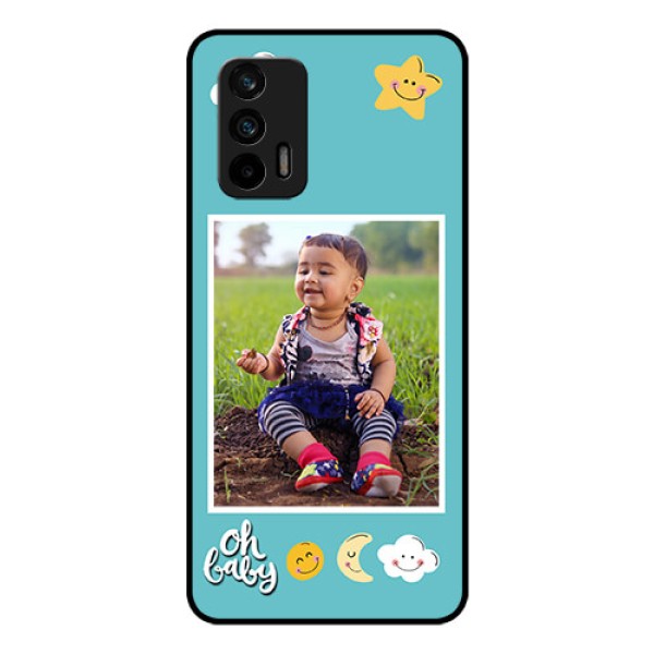 Realme X7 Max 5G Personalized Glass Phone Case - Smiley Kids Stars Design Realme X7 Max 5G Personalized Glass Phone Case - Smiley Kids Stars Design