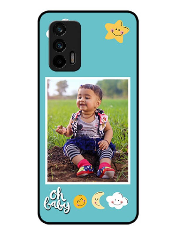 Custom Realme X7 Max 5G Personalized Glass Phone Case - Smiley Kids Stars Design