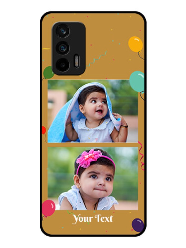 Custom Realme X7 Max 5G Personalized Glass Phone Case - Image Holder with Birthday Celebrations Design