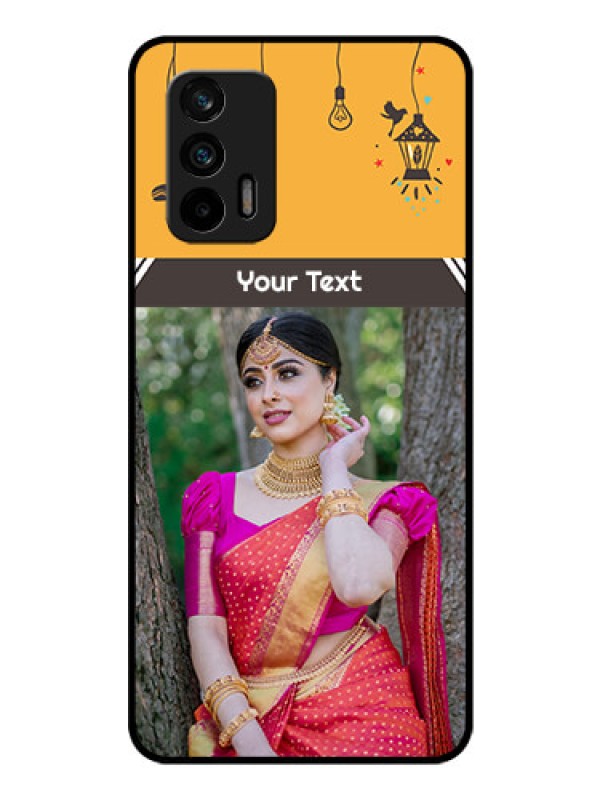 Custom Realme X7 Max 5G Custom Glass Mobile Case - with Family Picture and Icons 