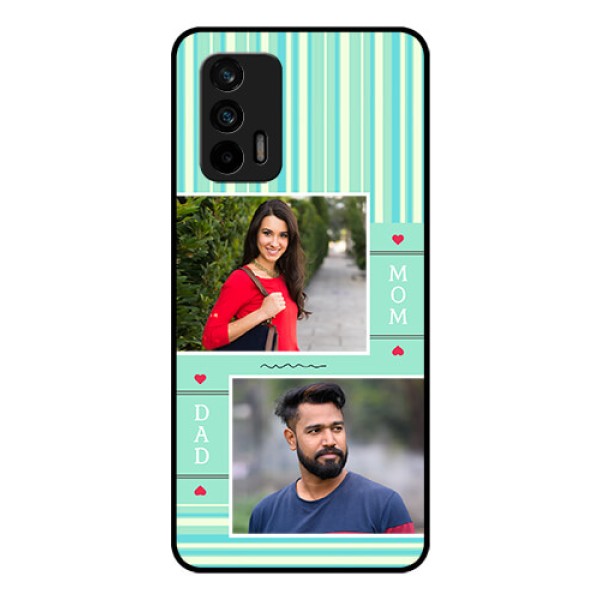 Realme X7 Max 5G Custom Glass Phone Case - Mom & Dad Pic Design
