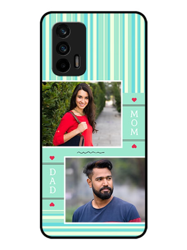Custom Realme X7 Max 5G Custom Glass Phone Case - Mom & Dad Pic Design