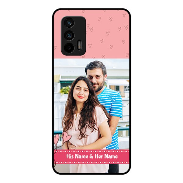Realme X7 Max 5G Personalized Glass Phone Case - Love Design Peach Color Realme X7 Max 5G Personalized Glass Phone Case - Love Design Peach Color