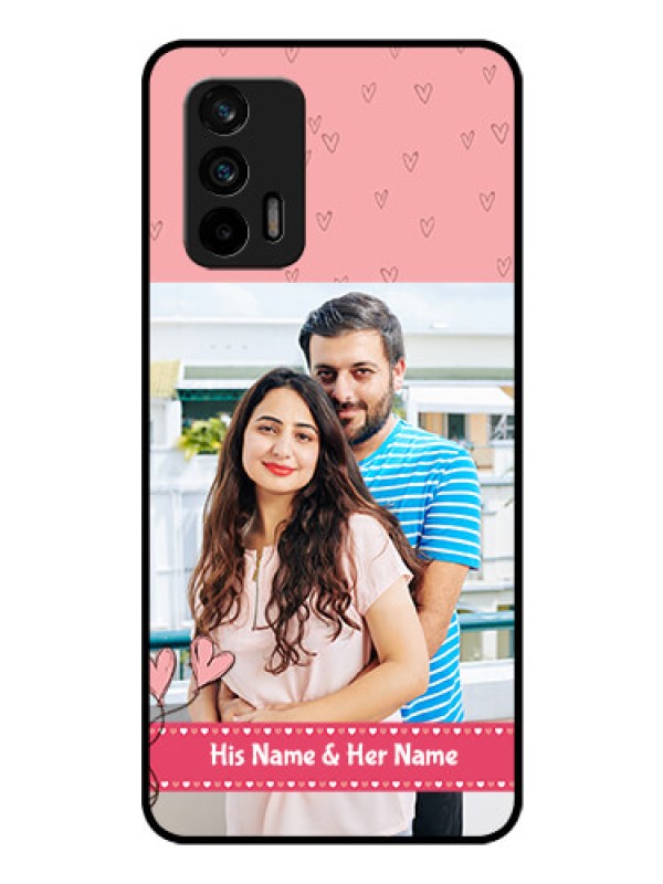 Custom Realme X7 Max 5G Personalized Glass Phone Case - Love Design Peach Color