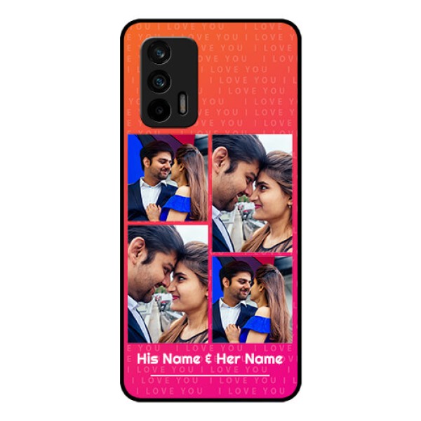 Realme X7 Max 5G Custom Glass Phone Case - I Love You Pink Design