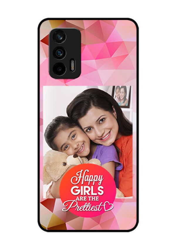 Realme X7 Max 5G Photo Printing on Glass Case - Abstract Triangle Design