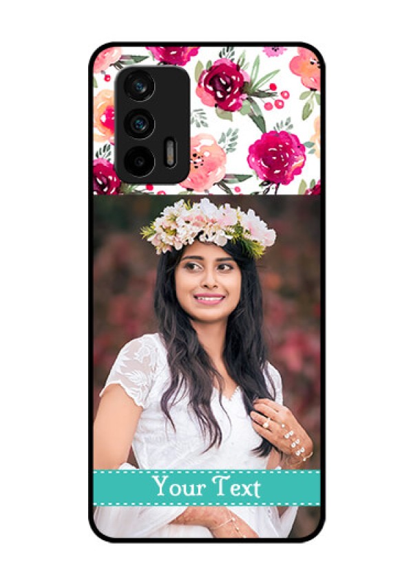 Realme X7 Max 5G Custom Glass Phone Case - Watercolor Floral Design