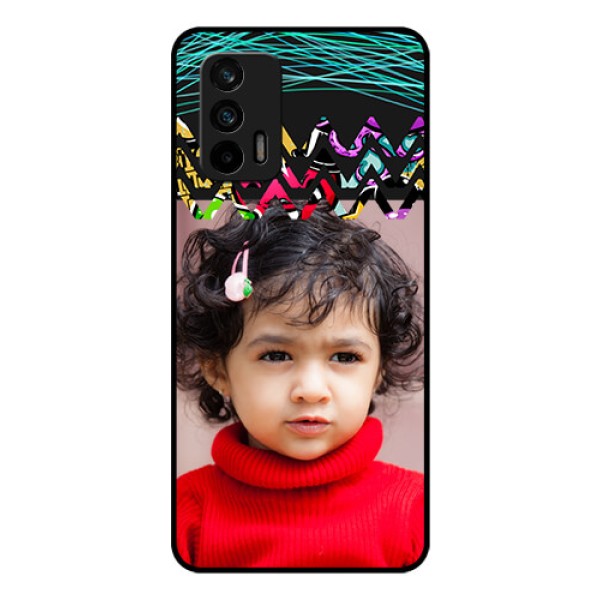 Realme X7 Max 5G Personalized Glass Phone Case - Neon Abstract Design