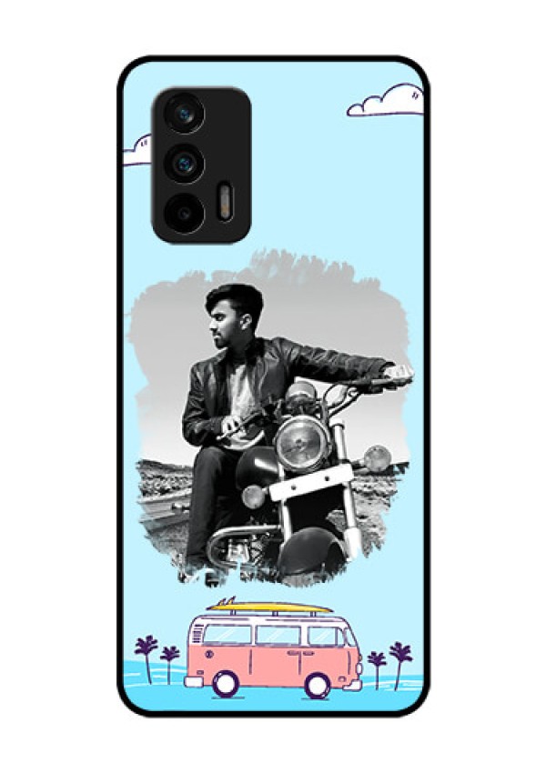 Realme X7 Max 5G Photo Printing on Glass Case - Travel & Adventure Design