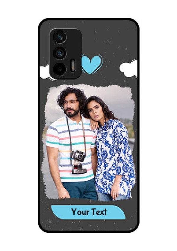 Realme X7 Max 5G Custom Glass Phone Case - Splashes with love doodles Design