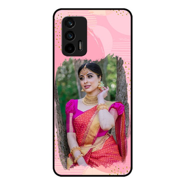 Realme X7 Max 5G Personalized Glass Phone Case - Gold Glitter Splash Design Realme X7 Max 5G Personalized Glass Phone Case - Gold Glitter Splash Design