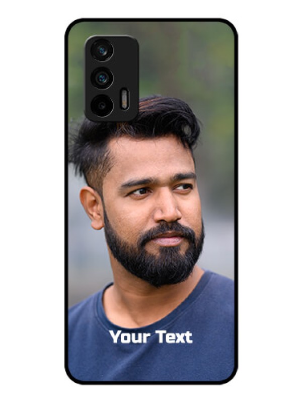 Custom Realme X7 Max 5G Glass Mobile Cover: Photo with Text