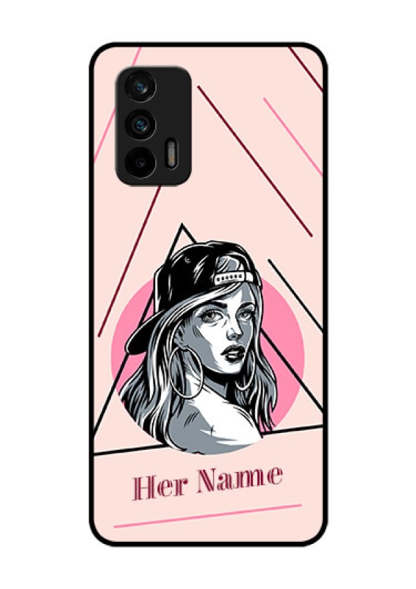 Realme X7 Max 5G Personalized Glass Phone Case - Rockstar Girl Design