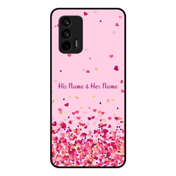 Realme X7 Max 5G Photo Printing on Glass Case - Floating Hearts Design Realme X7 Max 5G Photo Printing on Glass Case - Floating Hearts Design