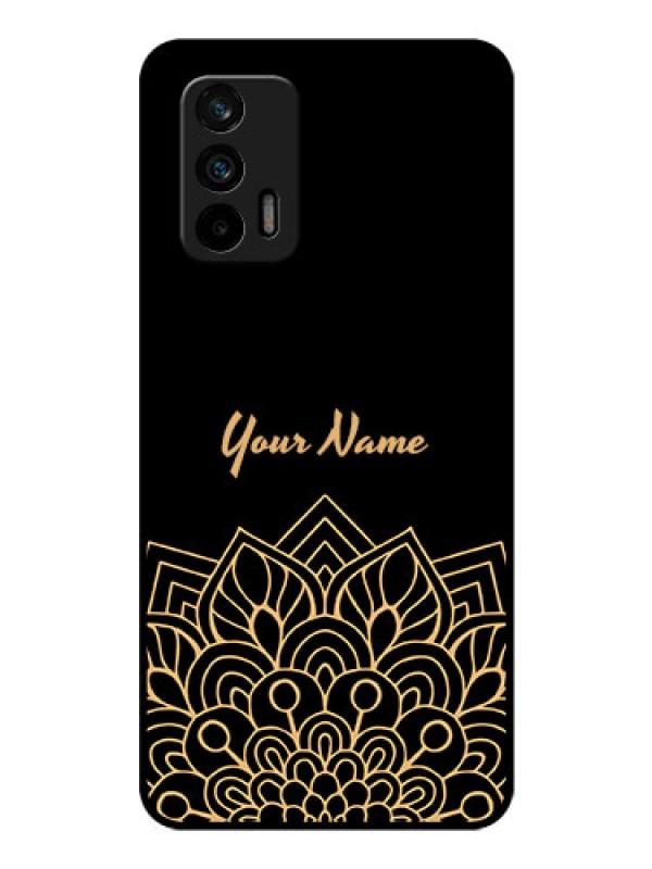 Custom Realme X7 Max 5G Custom Glass Phone Case - Golden mandala Design