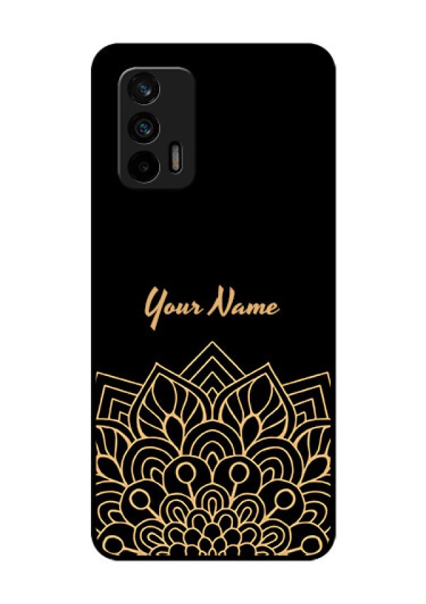 Realme X7 Max 5G Custom Glass Phone Case - Golden mandala Design