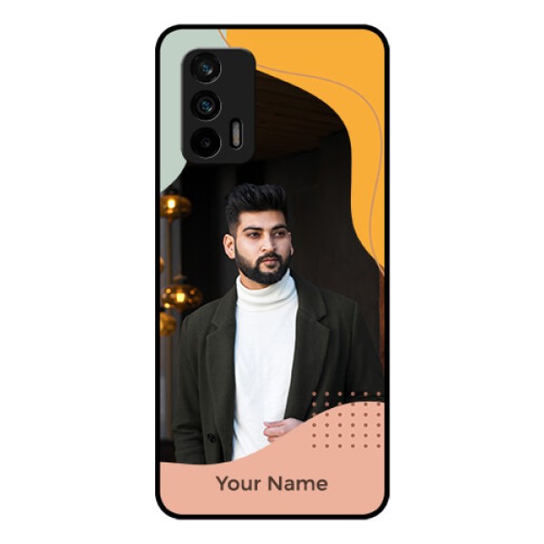 Realme X7 Max 5G Personalized Glass Phone Case - Tri-coloured overlay design Realme X7 Max 5G Personalized Glass Phone Case - Tri-coloured overlay design