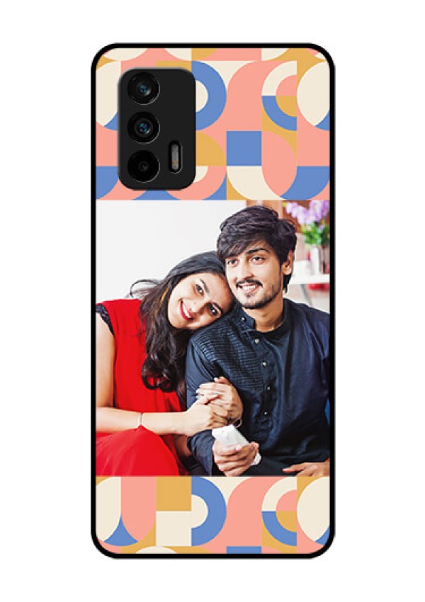Realme X7 Max 5G Photo Printing on Glass Case - Semi-circle Maze Pattern Design