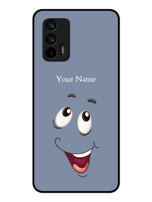Custom Realme X7 Max 5G Photo Printing on Glass Case - Laughing Cartoon Face Design