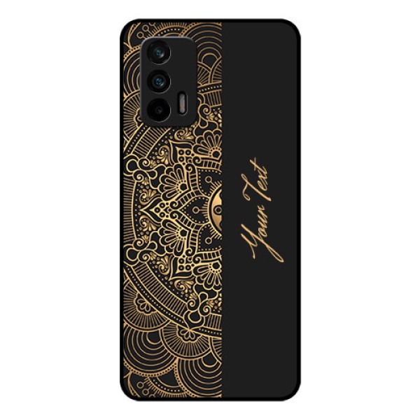 Realme X7 Max 5G Photo Printing on Glass Case - Mandala art with custom text Design Realme X7 Max 5G Photo Printing on Glass Case - Mandala art with custom text Design