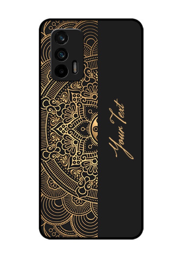 Realme X7 Max 5G Photo Printing on Glass Case - Mandala art with custom text Design