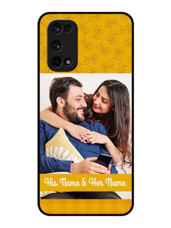 Custom Realme X7 Pro Custom Glass Mobile Case  - Yellow Floral Design