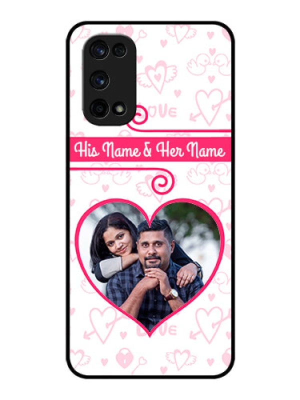 Custom Realme X7 Pro Personalized Glass Phone Case  - Heart Shape Love Design