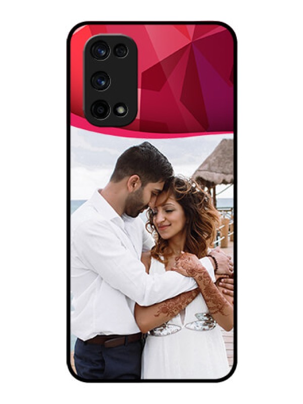 Custom Realme X7 Pro Custom Glass Mobile Case  - Red Abstract Design