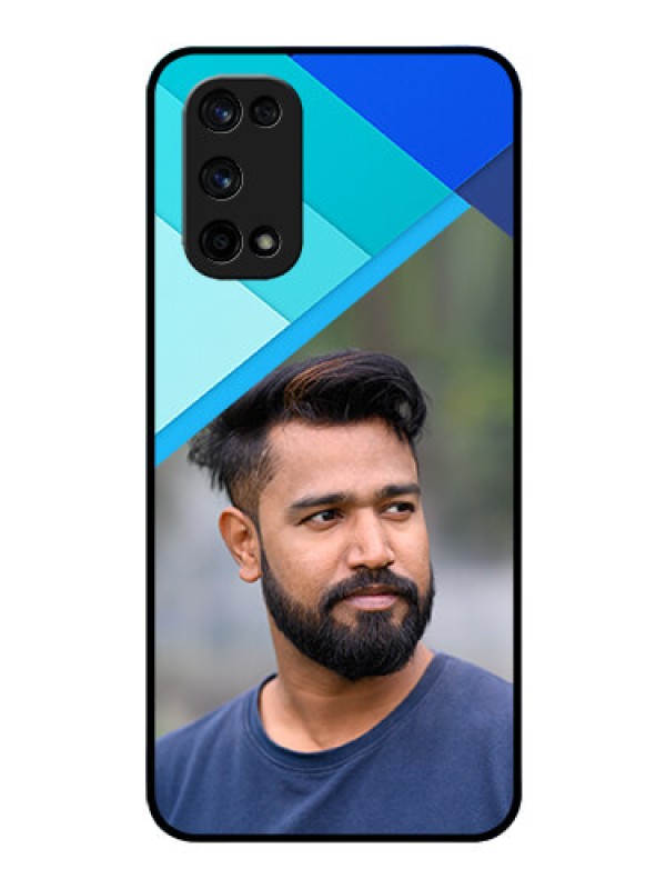 Custom Realme X7 Pro Custom Glass Phone Case  - Blue Pattern Design