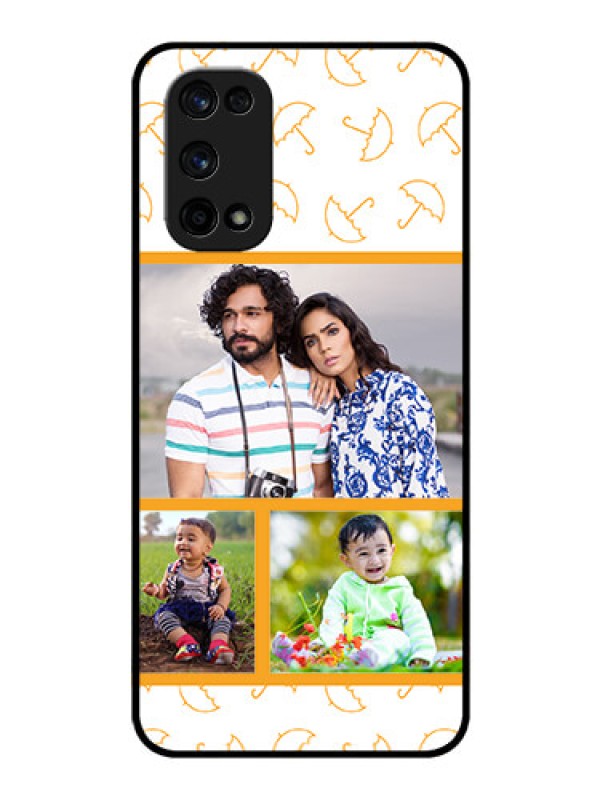Custom Realme X7 Pro Custom Glass Mobile Case  - Yellow Pattern Design