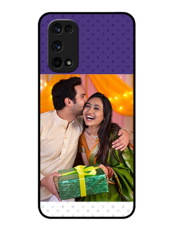 Custom Realme X7 Pro Personalized Glass Phone Case  - Violet Pattern Design