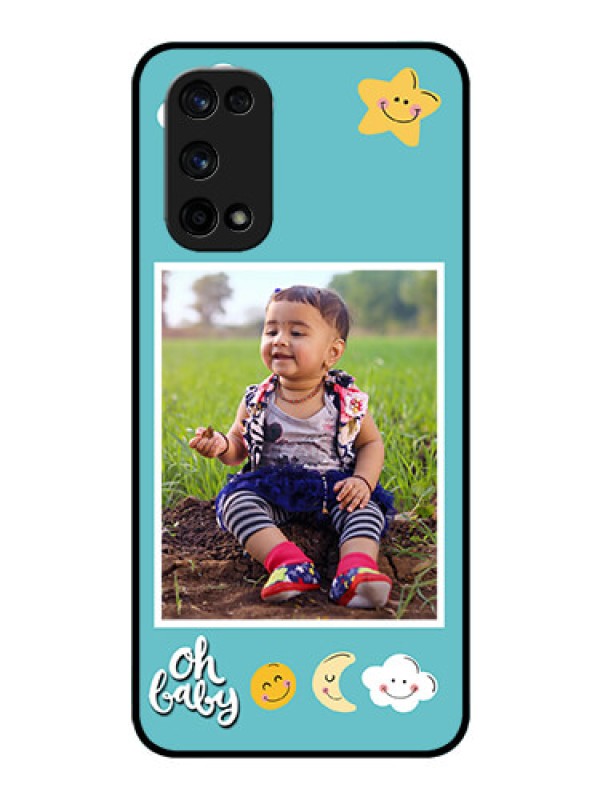 Custom Realme X7 Pro Personalized Glass Phone Case  - Smiley Kids Stars Design
