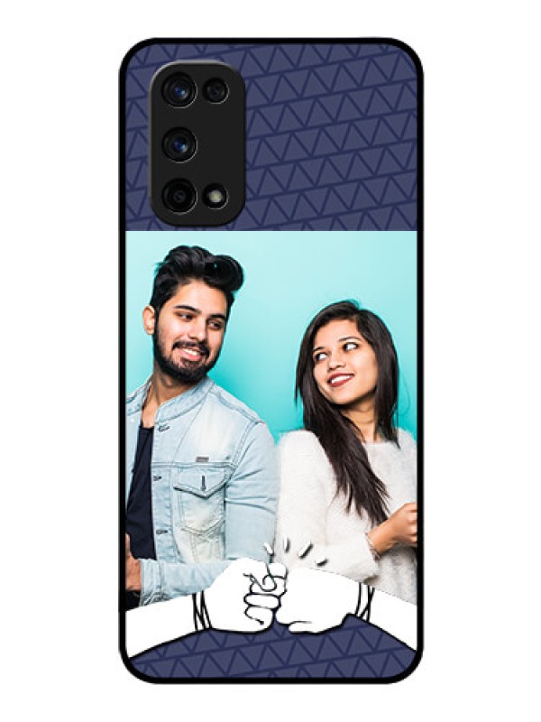 Custom Realme X7 Pro Photo Printing on Glass Case  - with Best Friends Design  