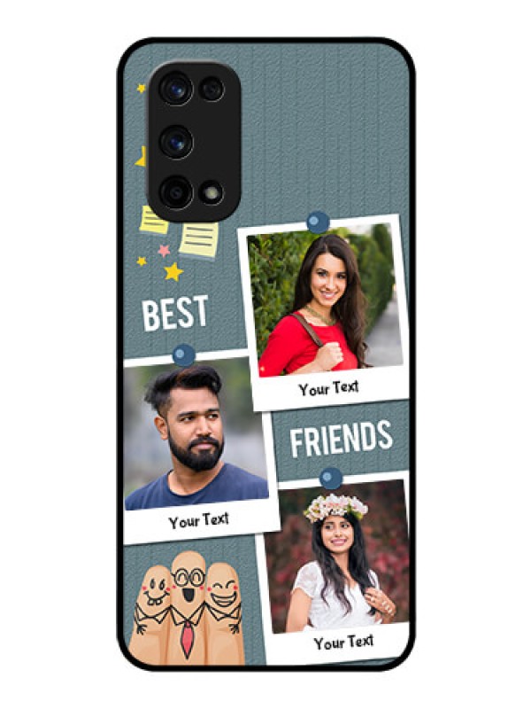 Custom Realme X7 Pro Personalized Glass Phone Case  - Sticky Frames and Friendship Design