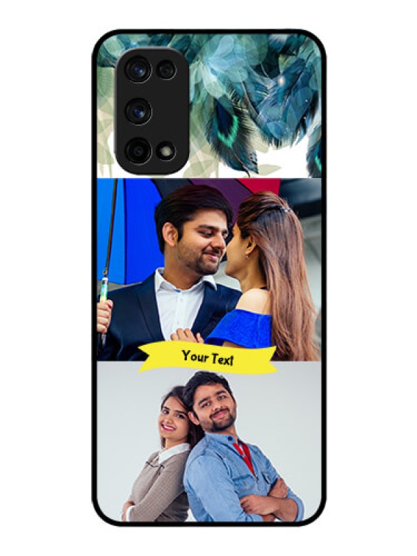 Custom Realme X7 Pro Personalized Glass Phone Case  - Image with Boho Peacock Feather Design