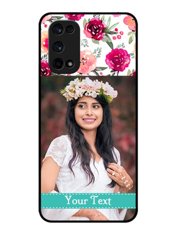 Custom Realme X7 Pro Custom Glass Phone Case  - Watercolor Floral Design