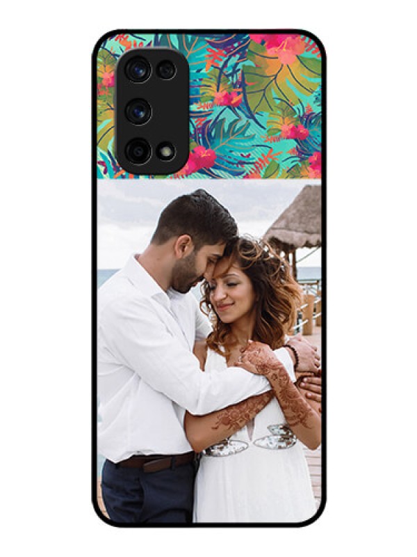 Custom Realme X7 Pro Photo Printing on Glass Case  - Watercolor Floral Design