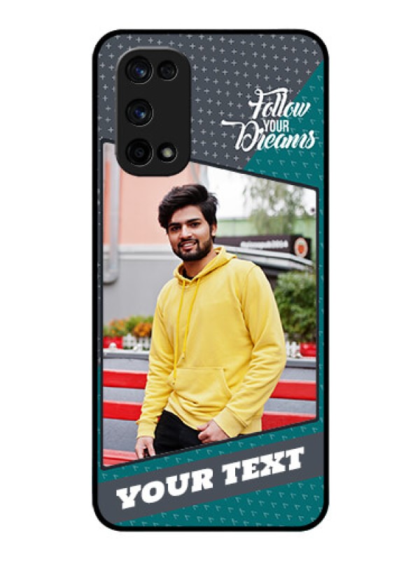 Custom Realme X7 Pro Personalized Glass Phone Case  - Background Pattern Design with Quote