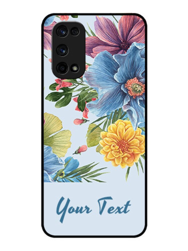 Custom Realme X7 Pro Custom Glass Mobile Case - Stunning Watercolored Flowers Painting Design