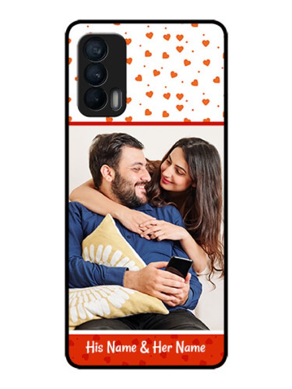 Custom Realme X7 Custom Glass Phone Case  - Orange Love Symbol Design