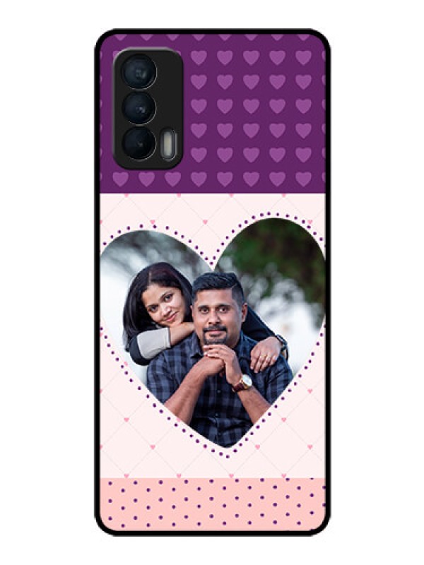 Custom Realme X7 Custom Glass Phone Case  - Violet Love Dots Design