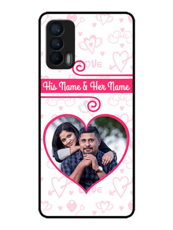 Custom Realme X7 Personalized Glass Phone Case  - Heart Shape Love Design