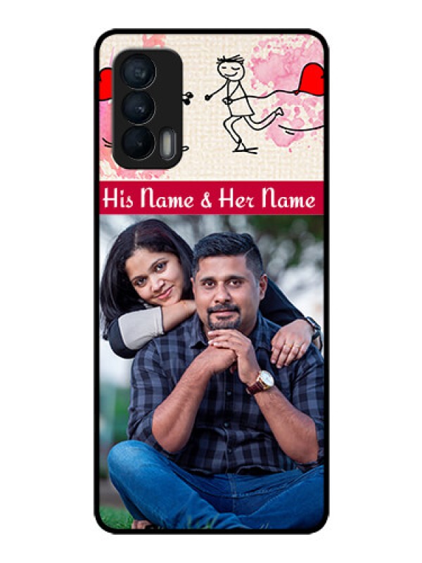 Custom Realme X7 Photo Printing on Glass Case  - You and Me Case Design
