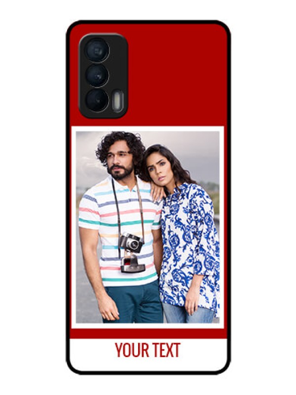 Custom Realme X7 Personalized Glass Phone Case  - Simple Red Color Design