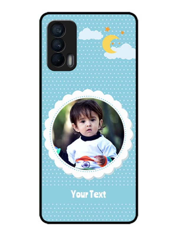 Custom Realme X7 Personalised Glass Phone Case  - Violet Pattern Design