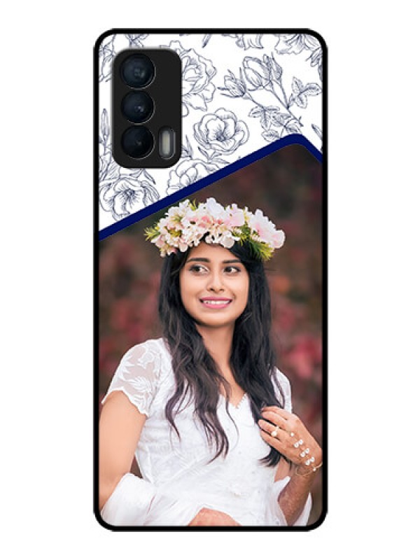 Custom Realme X7 Personalized Glass Phone Case  - Premium Floral Design